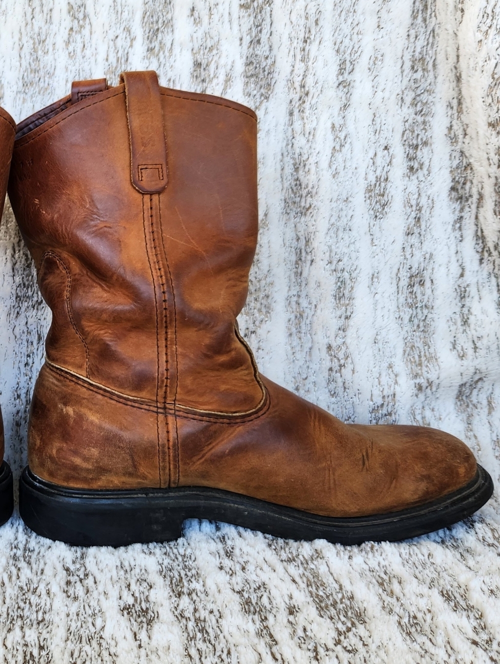 Red Wing Vintage "Pecos" Boots Brown Leather 1990's Western Work, Men's Size 10E - Picture 8 of 13
